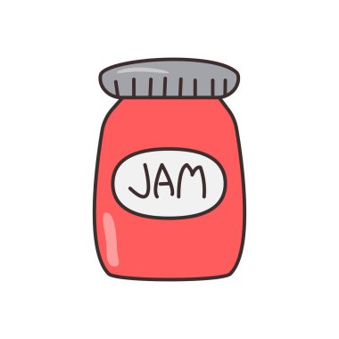 Şeffaf bir arkaplan üzerinde reçel vektör çizimi. Konsept ve grafik tasarım için birinci sınıf kalite semboller..