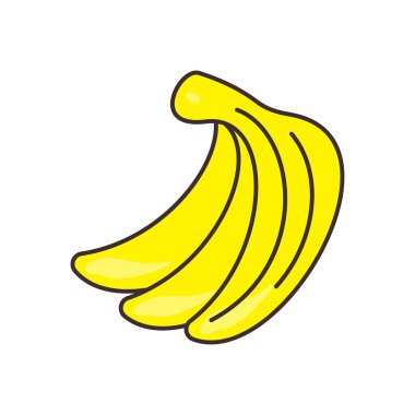 Şeffaf bir arkaplan üzerinde muz vektör çizimi. Konsept ve grafik tasarım için birinci sınıf kalite semboller..