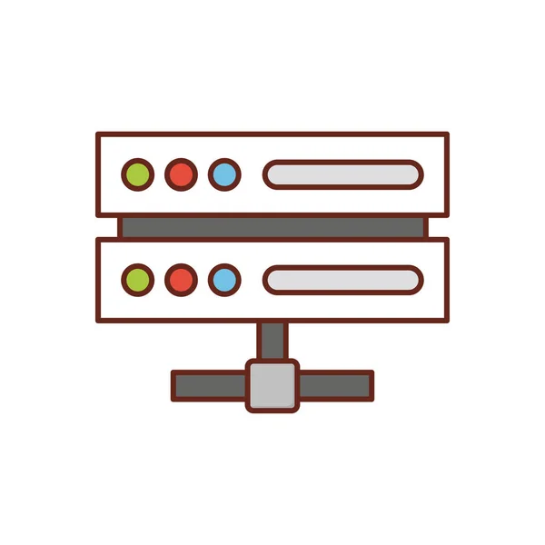 Ilustração Vetor Rede Servidor Fundo Transparente Ícone Plano Linha Syms — Vetor de Stock