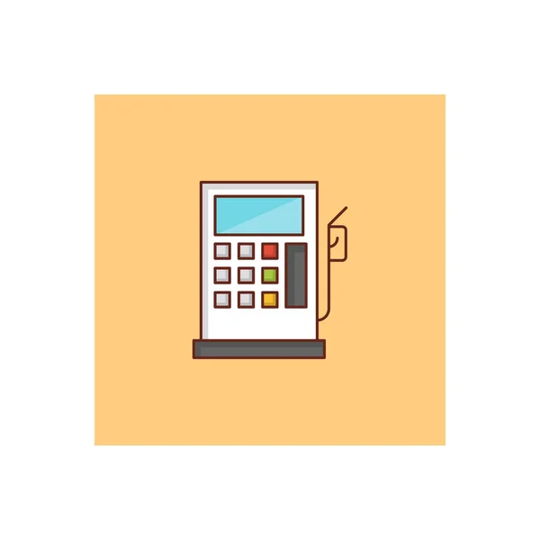 Ilustração Vetor Estação Combustível Fundo Transparente Ícone Plano Linha Syms —  Vetores de Stock