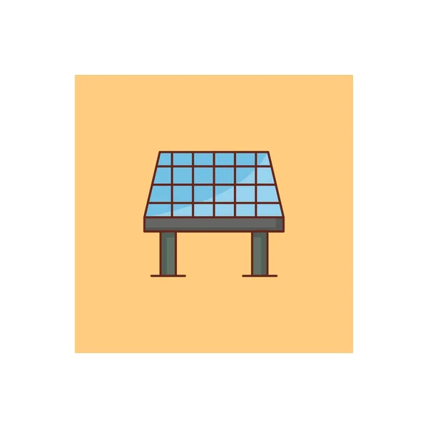 Ilustração Vetor Painel Solar Fundo Transparente Ícone Liso Linha Syms — Vetor de Stock