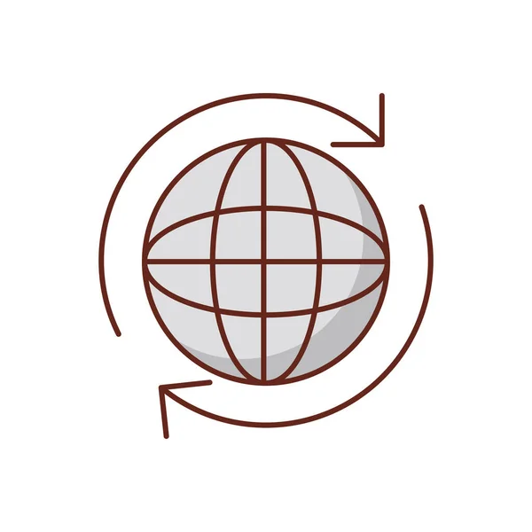 Illustration Vectorielle Globale Sur Fond Transparent Icône Plate Ligne Symbos — Image vectorielle