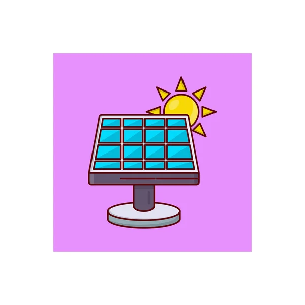 Ilustração Vetor Painel Solar Fundo Transparente Ícone Liso Linha Syms — Vetor de Stock