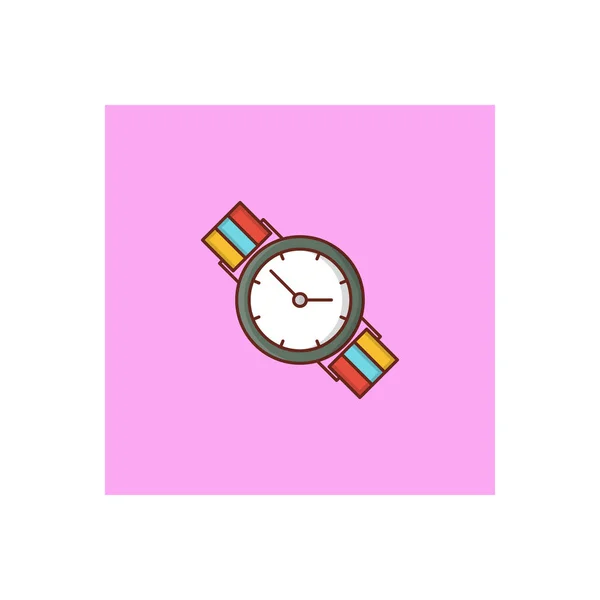 Ilustración Del Vector Del Reloj Pulsera Fondo Transparente Icono Plano — Vector de stock