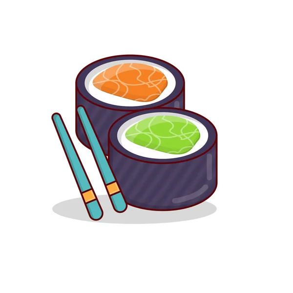 Sushi Vektor Illusztráció Átlátszó Háttérrel Prémium Minőségű Szimbolika Vektor Vonal — Stock Vector