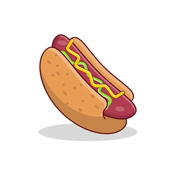 透明背景下的Hotdog矢量插图 高级质量符号 概念和图形设计的矢量直线扁平图标 — 图库矢量图片