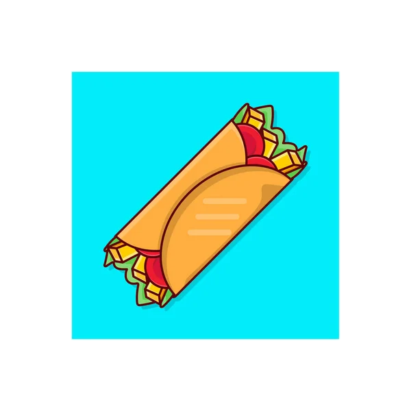 Ilustrasi Vektor Shawarma Pada Background Premium Kualitas Simbols Vector Baris - Stok Vektor