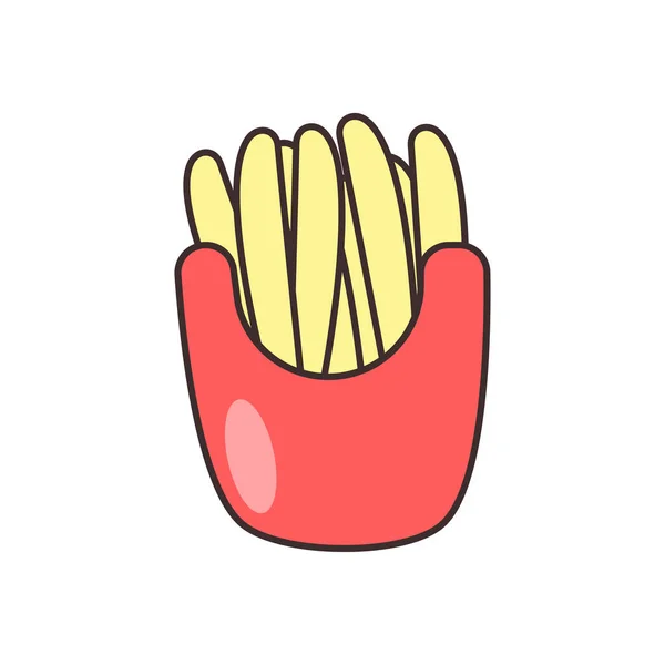 Fries Vector Illustration Transparent Background Premium Quality Symbols Vector Line — Stock Vector