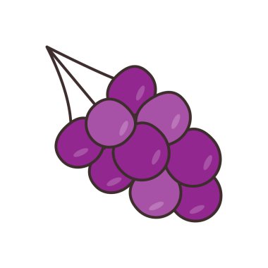 Şeffaf bir arkaplanda üzüm vektör çizimi. Konsept ve grafik tasarım için vektör çizgisi düz simgesi. 