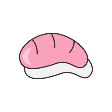 Şeffaf bir arkaplanda somon vektör çizimi. Konsept ve grafik tasarım için vektör çizgisi düz simgesi..