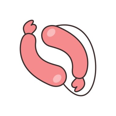 Saydam bir arkaplanda hotdog vektör çizimi. Konsept ve grafik tasarım için vektör çizgisi düz simgesi.