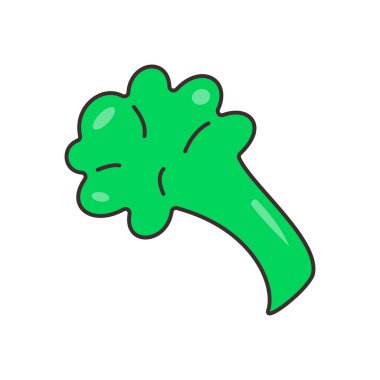 Şeffaf bir arkaplan üzerinde brokoli vektör çizimi. Konsept ve grafik tasarım için vektör çizgisi düz simgesi.