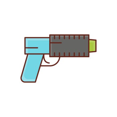 Saydam bir arkaplanda tabanca vektör çizimi. Konsept ve grafik tasarımı için birinci sınıf kalite semboller.. 