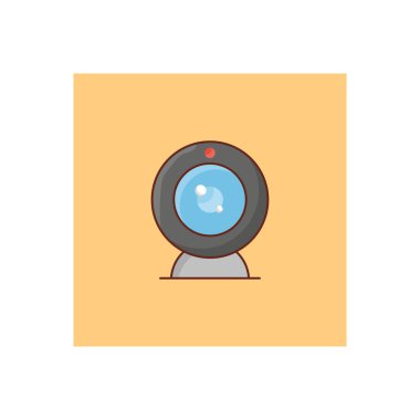 Saydam bir arkaplan üzerinde web cam vektör illüstrasyonu. Konsept ve grafik tasarım için vektör çizgisi düz simgesi.