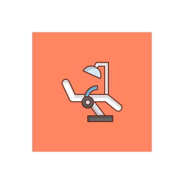 Şeffaf bir arkaplan üzerinde diş sandalyesinin vektör çizimi. Konsept ve grafik tasarım için vektör çizgisi düz simgesi..