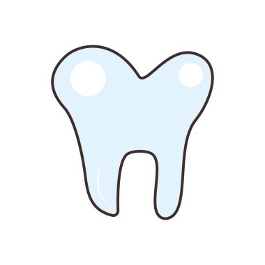 Şeffaf bir arkaplanda diş vektör çizimi. Konsept ve grafik tasarım için vektör çizgisi düz simgesi..
