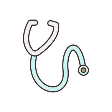 Şeffaf bir arkaplanda steteskop vektör çizimi. Konsept ve grafik tasarım için vektör çizgisi düz simgesi.