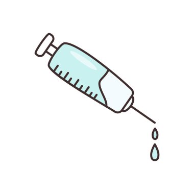 Şeffaf bir arkaplanda enjeksiyon vektör çizimi. Konsept ve grafik tasarım için vektör çizgisi düz simgesi.