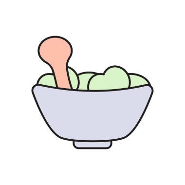 Şeffaf bir arkaplan üzerinde pestle vektör çizimi. Konsept ve grafik tasarım için vektör çizgisi düz simgesi.