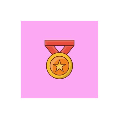 Şeffaf bir arkaplan üzerinde madalya vektör illüstrasyonu. Konsept ve grafik tasarım için birinci sınıf kalite semboller..