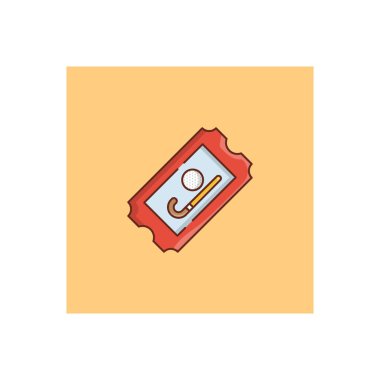 Saydam bir arkaplanda bilet vektörü illüstrasyonu. Konsept ve grafik tasarım için vektör çizgisi düz simgesi.