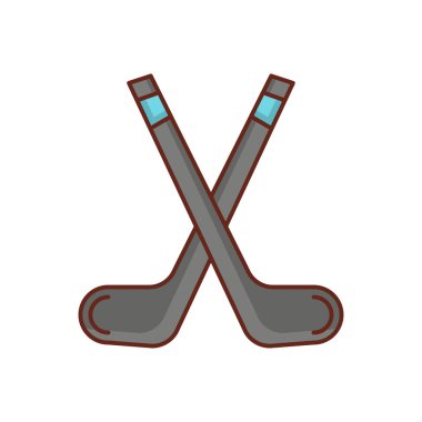 Şeffaf bir arkaplan üzerinde hokey vektör çizimi. Konsept ve grafik tasarım için vektör çizgisi düz simgesi.. 