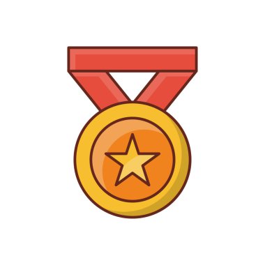 Şeffaf bir arkaplan üzerinde madalya vektör illüstrasyonu. Konsept ve grafik tasarım için birinci sınıf kalite semboller..