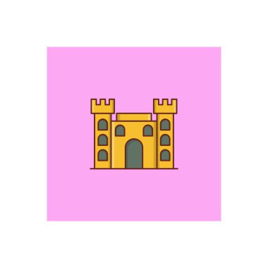 Şeffaf bir arkaplan üzerinde kale vektörü illüstrasyonu. Konsept ve grafik tasarım için vektör çizgisi düz simgesi. 