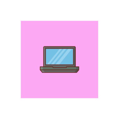 Şeffaf bir arkaplanda dizüstü bilgisayar vektör çizimi. Konsept ve grafik tasarım için birinci sınıf kalite semboller.. 