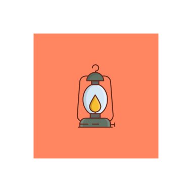 Şeffaf arkaplan üzerinde fener vektörü illüstrasyonu. Konsept ve grafik tasarım için vektör çizgisi düz simgesi.