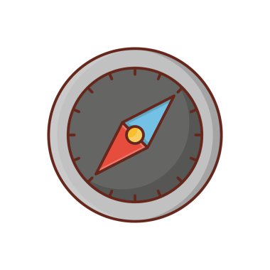 Şeffaf bir arkaplan üzerinde pusula vektör çizimi. Konsept ve grafik tasarım için vektör çizgisi düz simgesi.