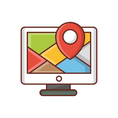 Şeffaf bir arkaplan üzerinde harita vektör çizimi. Konsept ve grafik tasarımı için birinci sınıf kalite semboller.. 