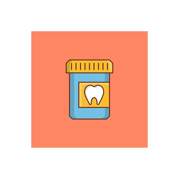 Illustration Vectorielle Médecine Dentaire Sur Fond Transparent Icône Plate Ligne — Image vectorielle