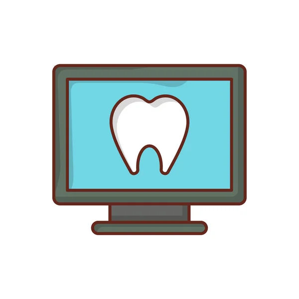 Ilustração Vetorial Dentes Tela Fundo Transparente Ícone Plano Linha Syms —  Vetores de Stock