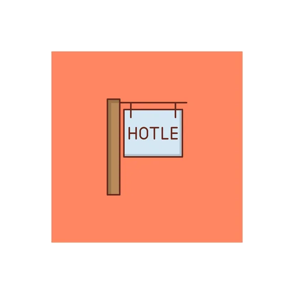 在透明的背景上的酒店董事会矢量插图 高级质量符号 概念和平面设计的矢量直线扁平图标 — 图库矢量图片