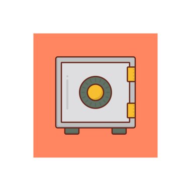 Şeffaf bir arkaplanda güvenli vektör çizimi. Konsept ve grafik tasarım için vektör çizgisi düz simgesi. 