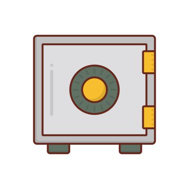 Şeffaf bir arkaplanda güvenli vektör çizimi. Konsept ve grafik tasarım için vektör çizgisi düz simgesi. 