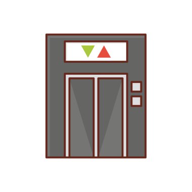 Şeffaf bir arkaplan üzerinde asansör vektör çizimi. Konsept ve grafik tasarımı için birinci sınıf kalite semboller.. 