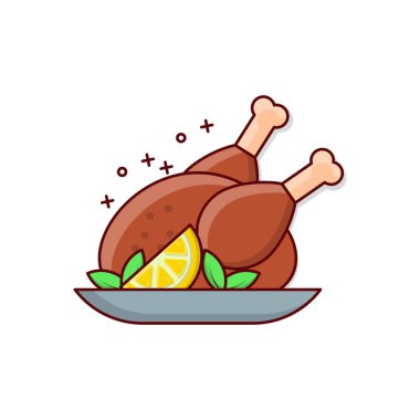 Şeffaf bir arkaplanda tavuk vektör çizimi. Konsept ve grafik tasarım için vektör çizgisi düz simgesi..