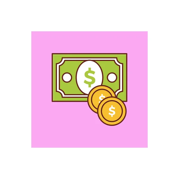 Cash Vector Illustration Transparent Background Premium Quality Symbols Vector Line — 스톡 벡터