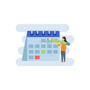 Kız randevusunu işaretliyor..