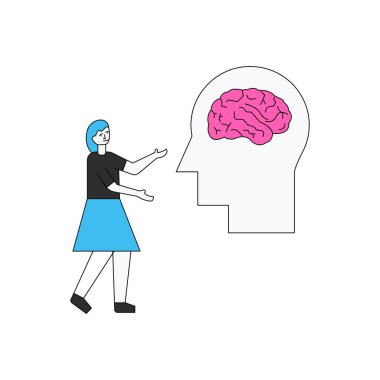 Kız zihinsel zeka üzerinde çalışıyor..