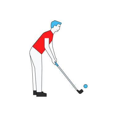 Çocuk golf oynuyor..