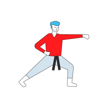 Çocuk karate yapıyor..