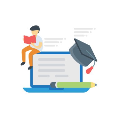 Çocuk internette okuyor..