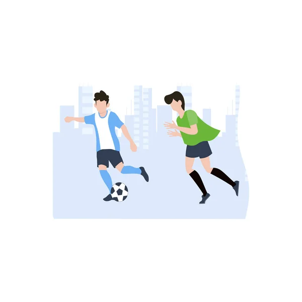 Мальчики Играют Футбол — стоковый вектор