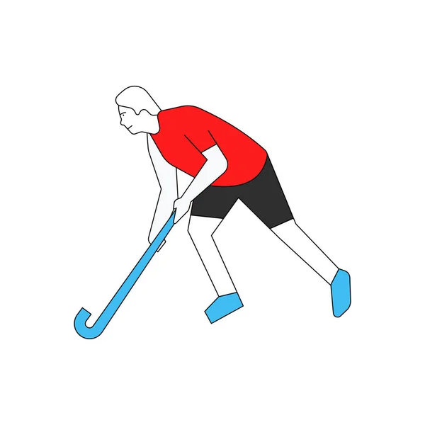 Speler Speelt Hockey — Stockvector