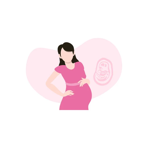 Eine Schwangere Frau Steht — Stockvektor
