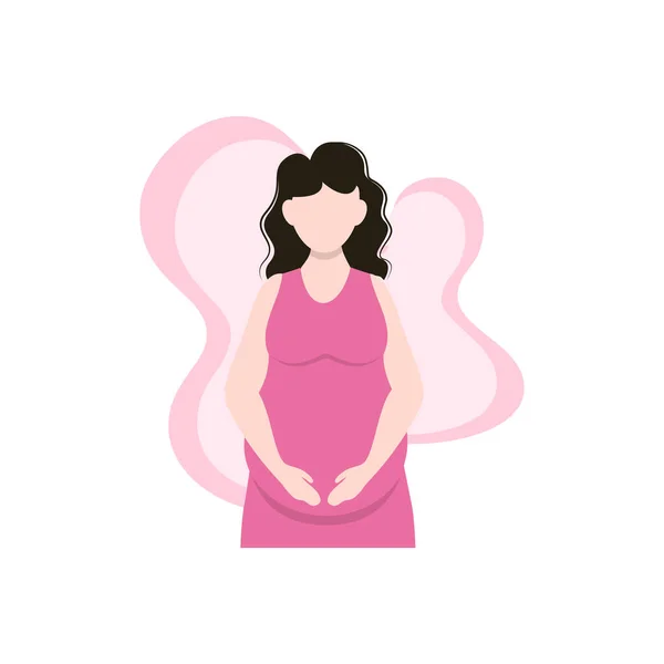 Une Femme Enceinte Est Debout — Image vectorielle