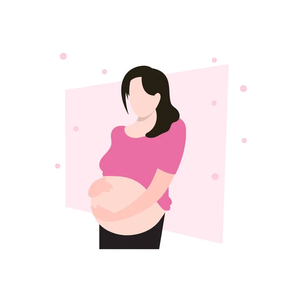 Femme Enceinte Est Debout — Image vectorielle